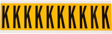 Pressure Sensitive Vinyl Letter Labels - 1.938 Inch H, Black on Yellow, Outdoor Use