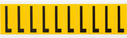 Pressure Sensitive Vinyl Letter Labels, 1.938 Inch H, Black on Yellow, Permanent Adhesive