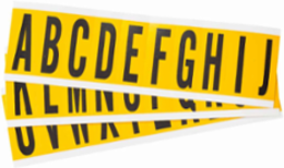 Pressure Sensitive Vinyl Label Kit - 1.938 Inch H, Black on Yellow, 250 Labels