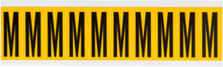 Pressure Sensitive Vinyl Letter Labels, 1.938 Inch H, Black on Yellow, 250 Labels/Pack
