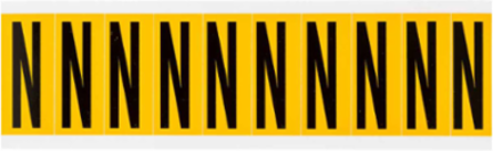 Pressure Sensitive Vinyl Letter Labels - 2.25 Inch H x 0.875 Inch W, Black on Yellow