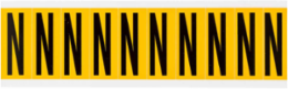 Pressure Sensitive Vinyl Letter Labels - 2.25 Inch H x 0.875 Inch W, Black on Yellow