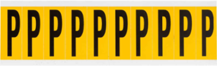 Vinyl Letter Labels - 1.938 Inch H, 250 Labels per Pack, Black on Yellow