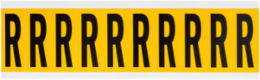 Pressure Sensitive Vinyl Letter Labels, 1.938 Inch H, Black on Yellow, Durable Vinyl