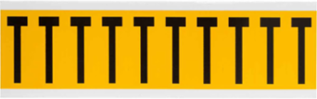 Vinyl Letter Labels, 1.938 Inch H, Black on Yellow, Permanent Acrylic, Outdoor Use