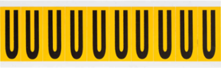 Pressure Sensitive Vinyl Letter Labels - 1.938 Inch H, Black on Yellow, Permanent Adhesive