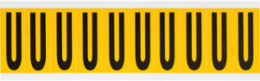 Pressure Sensitive Vinyl Letter Labels - 1.938 Inch H, Black on Yellow, Permanent Adhesive