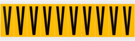 Pressure Sensitive Vinyl Letter Labels - 2.25 Inch H, Black on Yellow, Permanent Adhesive