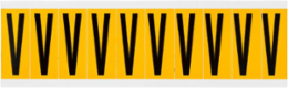 Pressure Sensitive Vinyl Letter Labels - 2.25 Inch H, Black on Yellow, Permanent Adhesive