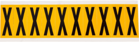 Vinyl Letter Labels, 1.938 Inch H, Black on Yellow, Permanent Adhesive