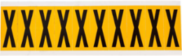 Vinyl Letter Labels, 1.938 Inch H, Black on Yellow, Permanent Adhesive