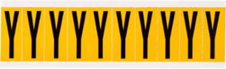 15 Series Vinyl Letter Labels, 1.938 Inch H, Black on Yellow, Durable Outdoor Use