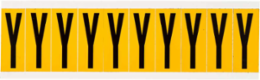 15 Series Vinyl Letter Labels, 1.938 Inch H, Black on Yellow, Durable Outdoor Use