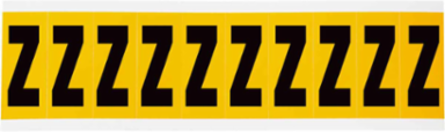 Pressure Sensitive Vinyl Letter Labels, 1.938 Inch H, Black on Yellow, 250 Labels/Pack
