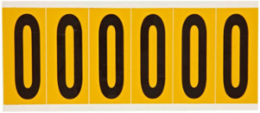 Vinyl Number Labels - 2.938 Inch H, Black on Yellow, Permanent Acrylic Adhesive