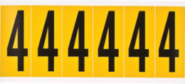 Pressure Sensitive Vinyl Number Labels - 2.938 Inch H, Black on Yellow, 150 Labels/Pack