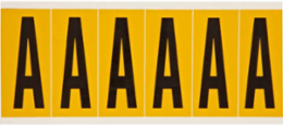 Pressure Sensitive Vinyl Letter Labels, 2.938 Inch H, Black on Yellow, 150 Labels/Pack
