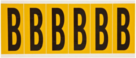 Pressure Sensitive Vinyl Letter Labels 2.938 Inch H, Black on Yellow, Outdoor Use