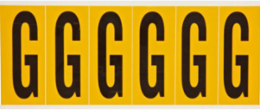 Pressure Sensitive Vinyl Letter Labels, 2.938 Inch H, Black on Yellow, Permanent Acrylic