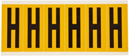 Pressure Sensitive Vinyl Letter Labels, 3.5 Inch H x 1.5 Inch W, Black on Yellow