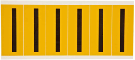 Pressure Sensitive Vinyl Letter Label, 2.938 Inch H, Black on Yellow, Durable Vinyl