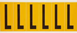 Pressure Sensitive Vinyl Letter Labels - 3.5" H x 1.5" W, Black on Yellow, L