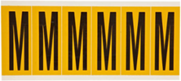 Vinyl Letter Labels, 2.938 Inch H, Black on Yellow, Outdoor Use, Abrasion-Resistant