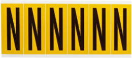 Vinyl Letter Labels, 3.5 Inch H x 1.5 Inch W, Black on Yellow, Permanent Adhesive