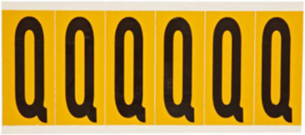 Pressure Sensitive Vinyl Letter Labels 2.938 Inch H Black on Yellow, Outdoor Use