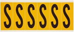 Pressure Sensitive Vinyl Letter Label - 2.938 Inch H, Black on Yellow, Gloss Finish