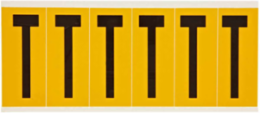 Pressure Sensitive Vinyl Letter Labels - 3.5 Inch H x 1.5 Inch W, Black on Yellow, T