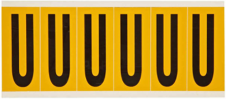 Vinyl Letter Labels 3.5 Inch H x 1.5 Inch W, Black on Yellow, Permanent Adhesive