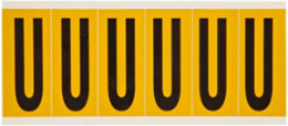 Vinyl Letter Labels 3.5 Inch H x 1.5 Inch W, Black on Yellow, Permanent Adhesive