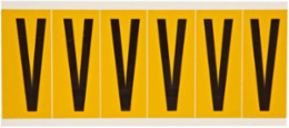 Pressure Sensitive Vinyl Letter Labels - 2.938 Inch H, Black on Yellow, 150 Labels per Pack