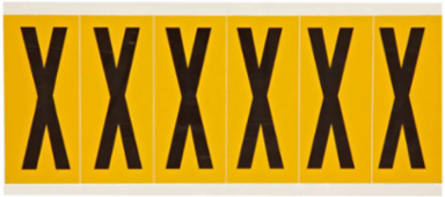 15 Series Pressure Sensitive Vinyl Letter Labels 2.938 Inch H, Black on Yellow