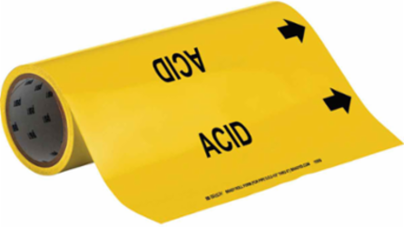 ACID Pipe Marker 30 ft H x 12 in W, Fits Pipes 6 Inch Dia. or Smaller, Durable Vinyl