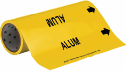 ALUM Pipe Marker, 30' H x 12" W, Roll of 30', Fits Pipes, 2.5" Dia. Thru 6" Dia.