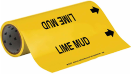 LIME MUD Pipe Marker, 30' H x 12" W, Roll of 30', Fits Pipes 6" Dia. or Smaller