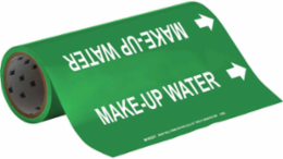 Make-Up Water Pipe Marker, 30' H x 12" W x 30' L, Roll of 30', Fits Pipes, 2.5" Dia. Thru 6" Dia.