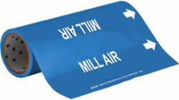 MILL AIR Pipe Marker, 30' H x 12" W, Roll of 30', Fits Pipes 2.5" Dia. Thru 6" Dia.