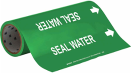 Seal Water Pipe Marker, 30' H x 12" W x 30' L, Roll of 30', Fits Pipes, 2.5" Dia. Thru 6" Dia.