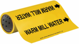 Warm Mill Water Pipe Marker, 30' H x 12" W x 30' L, Roll of 30', Fits Pipes, 2.5" Dia. Thru 6" Dia.