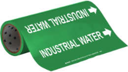 Industrial Water Pipe Marker, 30' H x 12" W x 30' L, Roll of 30', Fits Pipes, 2.5" Dia. Thru 6" Dia.