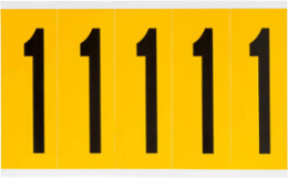 Vinyl Number Labels 3.875 Inch H Black on Yellow, 1 Label per Sheet, Outdoor Use