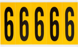 Vinyl Number Labels, 3.875 Inch H, Black on Yellow, Durable for Outdoor Use