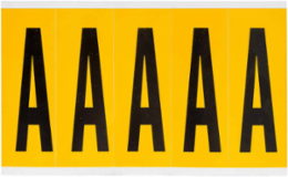 Vinyl Letter Label 3.875 Inch H, Black on Yellow, Permanent Adhesive, Abrasion-Resistant