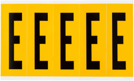 15 Series Vinyl Label - 5 Inch H x 1.75 Inch W, Black on Yellow, Permanent Adhesive