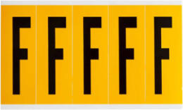 15 Series Vinyl Letter Labels, 3.875 Inch H, Black on Yellow, Permanent Adhesive, 125 Labels/Pack