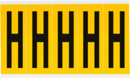 Pressure Sensitive Vinyl Letter Labels 3.875 Inch H, Black on Yellow, Durable Vinyl