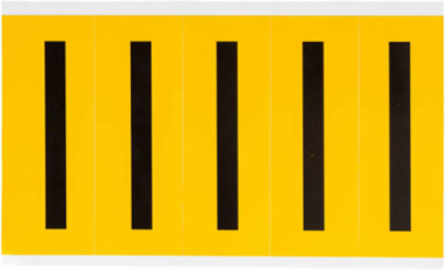 15 Series Vinyl Letter Labels, 3.875 Inch H, Black on Yellow, Outdoor Use, Permanent Adhesive